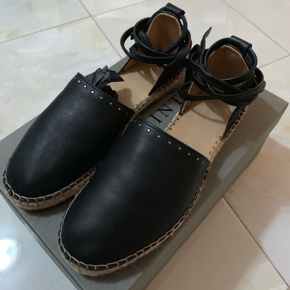 ALLSAINTS Straw Studded Espadrilles